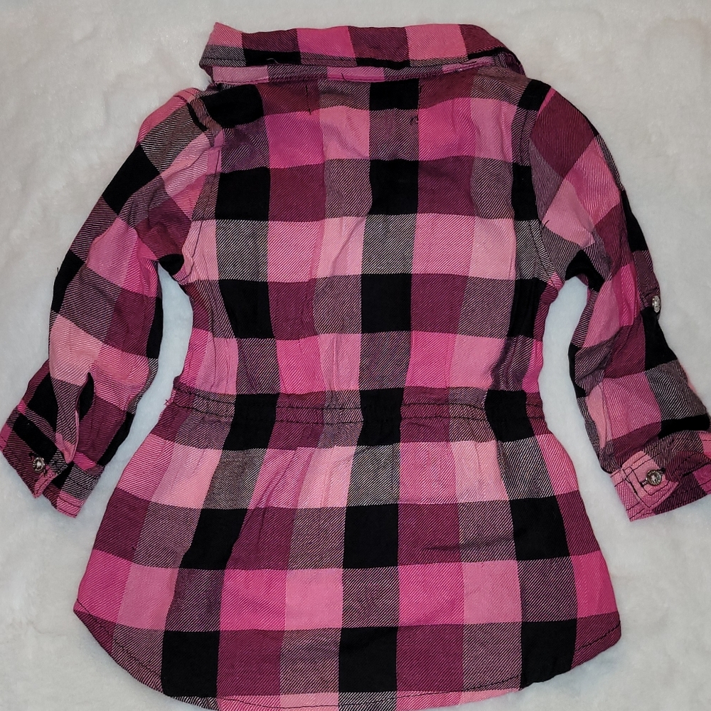Vintage Baby Phat Infant's 18 months Flannel Pink & Black Plaid Dress / Top - Picture 4 of 10